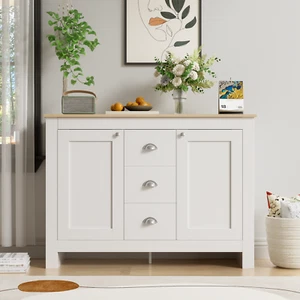 Sideboard mit 3 Schubladen & 2 Türen Kommode Anrichte Schrank Beistellschrank - Bild 1 von 12
