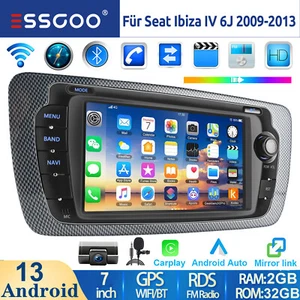 Für Seat Ibiza IV 6J 6P 2009-13 DVR Autoradio Android 14 Carplay GPS Navi RDS BT - Bild 1 von 15