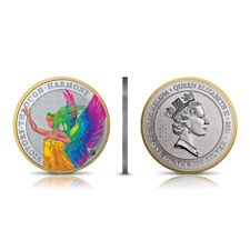1 Pound Pfund The Queen's Virtues - Victory Rainbow St. Helena 1 oz Silber 2021 