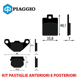 KIT PASTIGLIE FRENO ANTERIORI E POSTERIORI PIAGGIO NRG 50 POWER DD 2005 2013 - Imagen 1 de 1