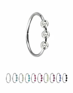 925 Sterling Silver Nose Ring Tragus Daith Helix Ear Cartilage Septum Hoop 22G - Picture 1 of 7