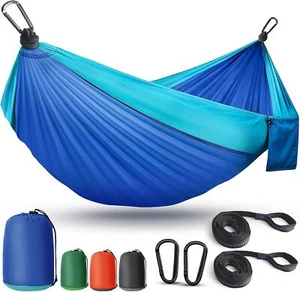 Camping Hammock Lightweight, Portable Hammocks Parachute Hammock with Two Tree S - Picture 1 of 7