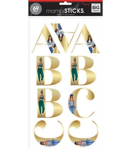 mambiSTICKS Rongrong Stickerbögen - ALPHA WITH GIRLS - 69 Stück - Bild 1 von 2