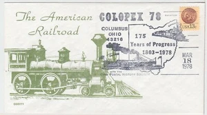 TurtlesTradingPost- Ohio- Columbus, OH 1978- Train / Railroad Pictorial Cancel - Picture 1 of 1