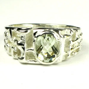Green Amethyst, 925 Sterling Silver Men's Ring, SR197-Handmade - Picture 1 of 4