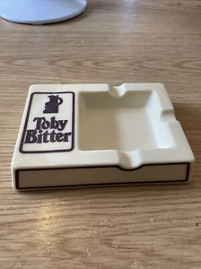 Toby Bitter Keramik Bier Werbung Logo Aschenbecher selten 6" x 4" Hergestellt in Frankreich. - Bild 1 von 9