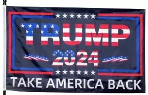 Double Sided Trump 2024 Flag Take America Back 3x5 Foot Indoor Outdoor Banner - Picture 1 of 3