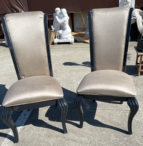 Pair of Lovely Chairs with High Backs Cover
