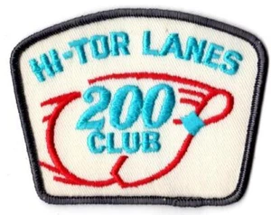 PATCH IRON ON EMBROIDERED APPLIQUE - BOWLING NY HI-TOR LANES 200 CLUB AWARD - Picture 1 of 2