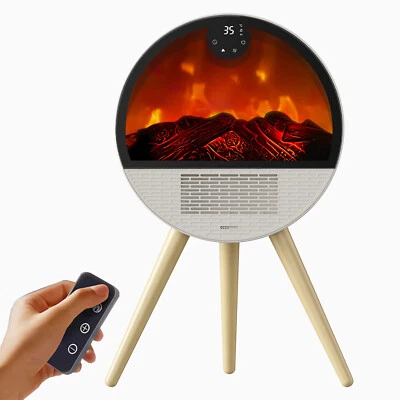 F52D 2000W Electric Fireplace Heater Flame Ceramic with Remote Control, Display - Image 1 of 4