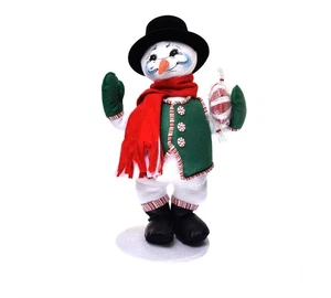 Annalee Doll 2007 Snowman 15" Vest Boots Peppermint Detail - Picture 1 of 5