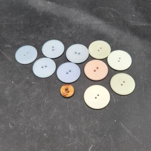 Pastel Colored Round 2-Hole Buttons + 1 White Green Purple - 1-1/8" - Picture 1 of 7