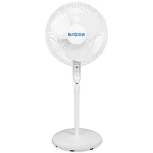 Hurricane Supreme 16" 3 Speed Oscillating Stand Pedestal Fan with Remote, White - Picture 1 of 9