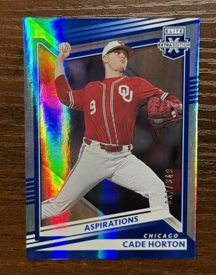 Cade Horton 2022 Elite Extra Aspirations Blue #d/349 - #7 Cubs - Image 1 of 2