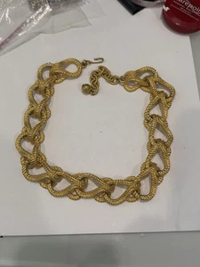 COLLANA CARLISLE VINTAGE GROSSA MAGLIA CORDA ORO - Foto 1 di 6