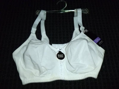 NOS Vtg Bali Double Support Stretch Cotton Bra #3036 Wireless White Sz 40D - Image 1 of 4