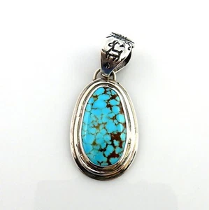 Colgante Gota Turquesa Azul #8 Plata Esterlina Suroeste Único en Suroeste - Imagen 1 de 4