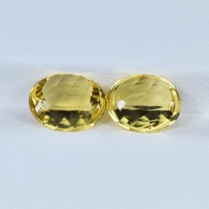Coppia 3,12 Cts Ultra Best Luster Giallo Naturale (Eliodoro) Berillo Fantasia Taglio Ovale - Foto 1 di 2