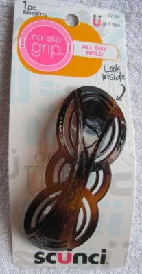 Scunci No Slip Grip Hold Slideproof Stay Put dentes de borracha plástico cabelo barrette - Imagem 1 de 4