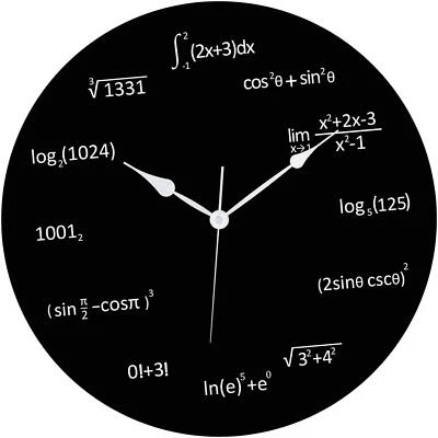 Math Equations Wall Clock Non Ticking for Study Room Bathroom Living Room - Image 1 of 4
