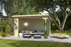 Gartenhaus Holz 28mm BUFFAL 380, 400x295cm 28mm Wände Unterstand - Bild 1 von 3