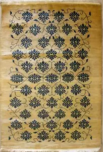 Alfombra de área blanca Rugstc 3x5 Senneh Gabbeh, tinte vegetal, anudada a mano, pila de lana - Imagen 1 de 5