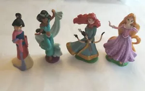 Disney Store Glitter Princess Figures Lot of 4 Jasmine Brave Aurora Toy 4" - Picture 1 of 13