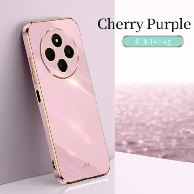 Para Xiaomi Redmi 14C 4G, Lujo Antigolpes Chapado Borde Gelatina Suave Estuche Cubierta Foto 1 de 4