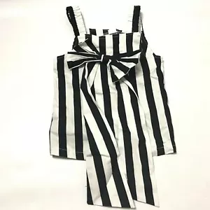 Girls Bow Top Sleeveless Pinstriped Black/White Size 5T New K5 - Picture 1 of 4