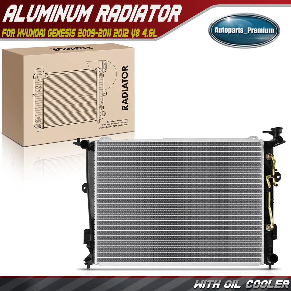 Radiador con enfriador de aceite para Hyundai Genesis 2009-2011 2012 V8 4,6 L transmisión automática Foto 1 de 4