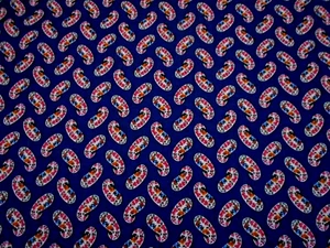 Civil War Reproduction Fabric By Yard Wht Pink Blue Paisley Navy Premium Cotton - Picture 1 of 2