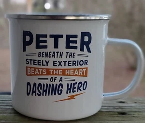 GESCHICHTE UND HERALDIK PERSONALISIERT PETER EMAILLEGESCHIRR BLECHBECHER 16 OZ. CAMP 😁 - Bild 1 von 1