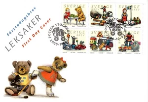 SWEDEN FDC LEKSAKER TOYS 2000 ISSUE - Picture 1 of 1