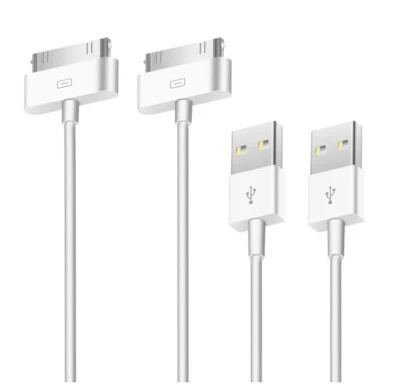 2 Cables de carga USB de 30 pines para Apple iPhone 4/4S 3G/3GS,iPad 1/2/3. - Image 1 of 3