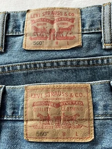 Levi's Vintage 560 Comfort Fit Blue Denim Jeans Größe 48 48x29 Distressed - Bild 1 von 5