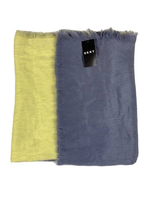  Cachecol/xale feminino DKNY ultra macio amarelo e cinza # H3 - Imagem 1 de 3