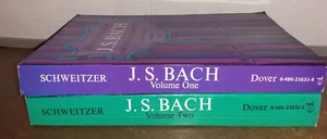 Albert Schweitzer J.S. Bach Two Volumes Dover Paperbacks - Picture 1 of 9