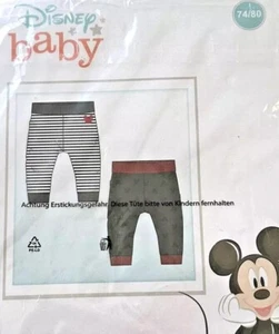 Schlupfhosen Babyhose 2er Pack Mickey Mouse Schwarz/Weiß/Rot Gr.74-80 DisneyBaby - Bild 1 von 1