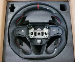 Genuine Perforated Leather Carbon Fiber Steering Wheel for Dodge Jeep - Picture 1 of 4