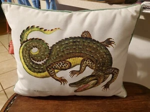 RB Hamilton signed art Pillow Alligator/Crocodile 19x15 - Picture 1 of 8