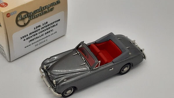 Lansdowne Models 1:43 LDM118 Jensen Interceptor 4-Seater Convertible Grey 1954 - Immagine 1 di 1
