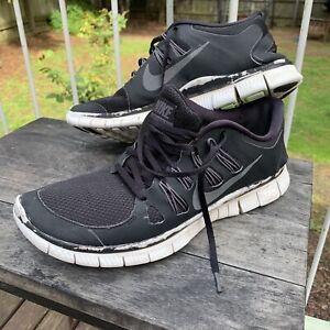 Nike Running Shoes Mens US 11.5 EU 45.5 Black White Free 5.0 Sneakers Trainers