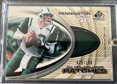 2004 SP Game Used Edition Authentic Fabrics Gold /100 Chad Pennington #AF-CP - Image 1 of 3
