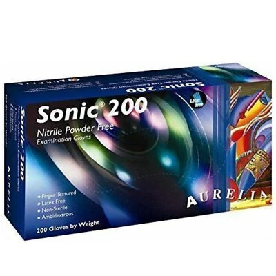Sonic 200 Blue Disposable Gloves Nitrile Powder & Latex Free Blue Medical Glove - Image 1 of 4