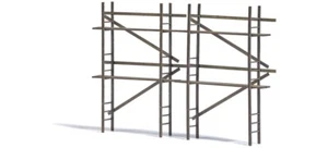 Busch H0 cantiere varie impalcature, impalcatura in alluminio, impalcatura in legno, nastri trasportatori - Foto 1 di 9