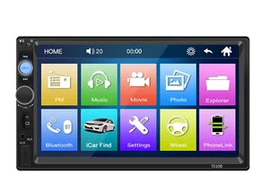 AUTORADIO 2 DIN 7 POLLICI STEREO AUTO WIFI CHIAMATA VOCALE USB BLUETOOTH RADIO - Foto 1 di 12