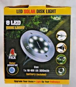LED Solar Disk Lights In Ground Outdoor Buried Lamps Lawn Pathway Garden  T2353 - Picture 1 of 27