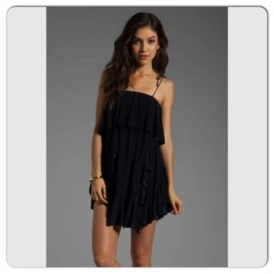 Mini Vestido Corto T-bags Los Angeles Azul Marino En Niveles Talla L Foto 1 de 4