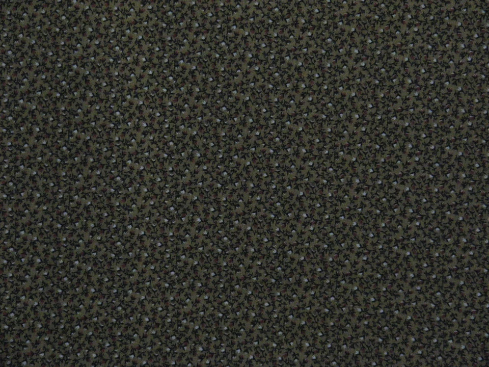 Tecido de colcha Cheater por jarda, N88,"Pequenas flores rosa contra verde escuro - Imagem 1 de 1