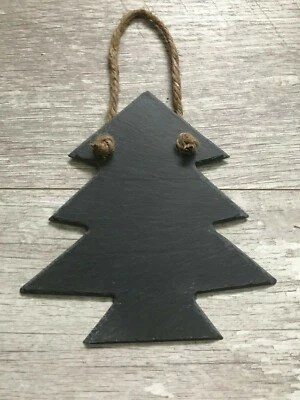 Handmade Slate christmas tree Chalkboard Xmas Blackboard Memo message board 20cm - Image 1 of 4